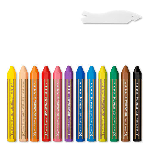 Staedtler Noris Junior Wax Crayons Box of 12 Assorted Colours 224 C12