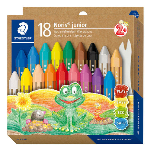 Staedtler Noris Junior Wax Crayons Box of 18 Assorted Colours 224 C18