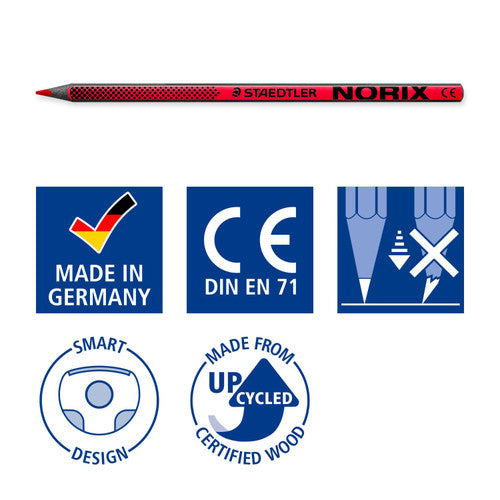 Staedtler Norix Coloured Pencil Box 12 Assorted Colours 186 C12