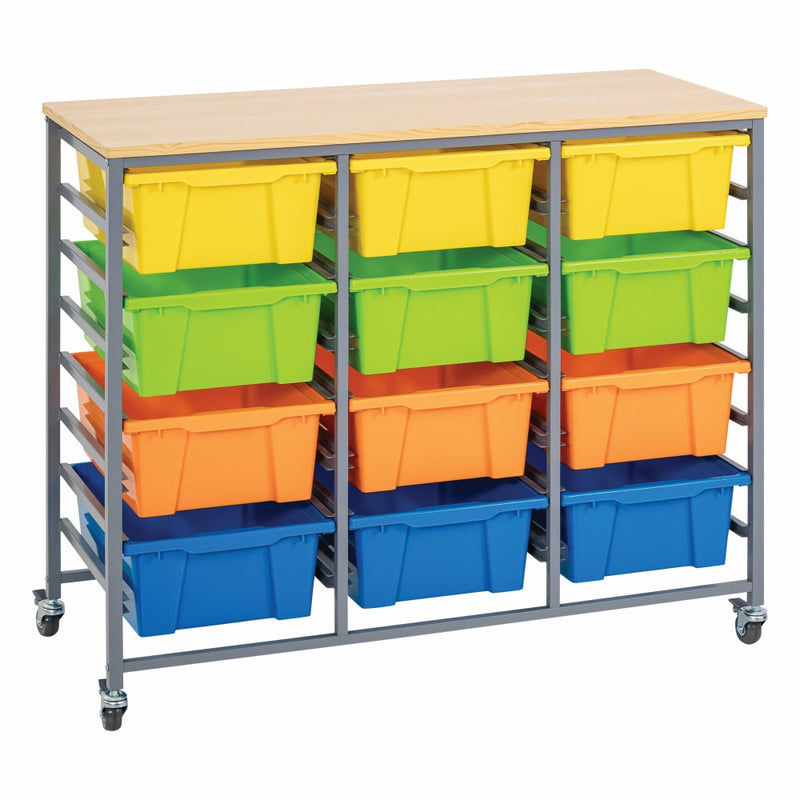 Triple Tote Tray Trolley Kit-3