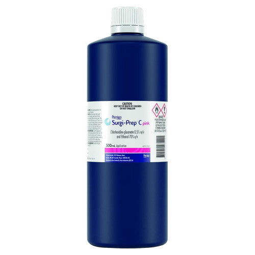 SURGI-PREP C PINK CHLORHEXIDINE 0.5% AND ETHANOL 70% BOTTLE 500ML (PACK OF 20)