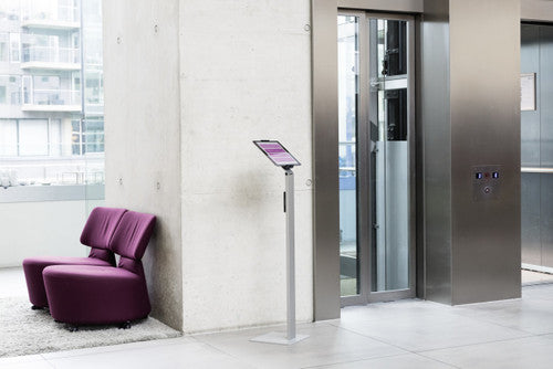 Tablet Holder Floor Stand Fits 7 to 13 Inch Silver