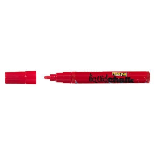 Texta Liquid Chalk Marker Dry Wipe Bullet Red Pack of 1
