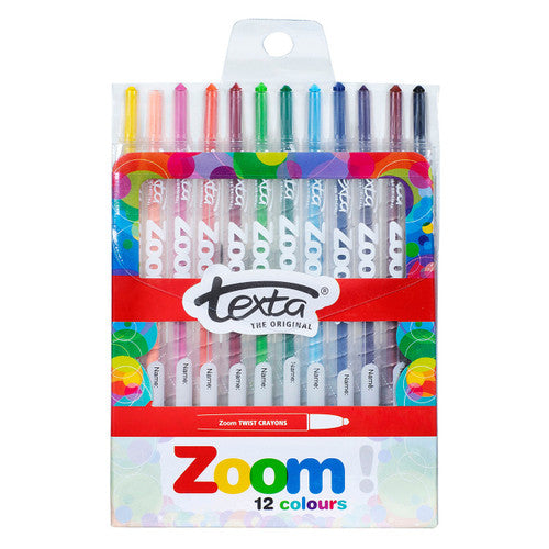 Texta Zoom Twist Crayons Assorted Pack of 12