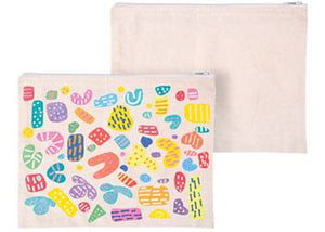 Zart Calico Zip Pouch A4 Undyed Cotton with Zip Closure