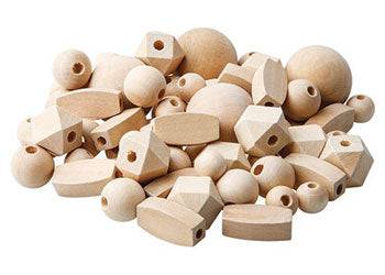 Zart Wooden Natural Beads Assorted Pack of 92-2