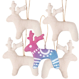 Zart Calico Reindeers Pack of 5 Pre Sewn and Filled 10cm Blank Shapes