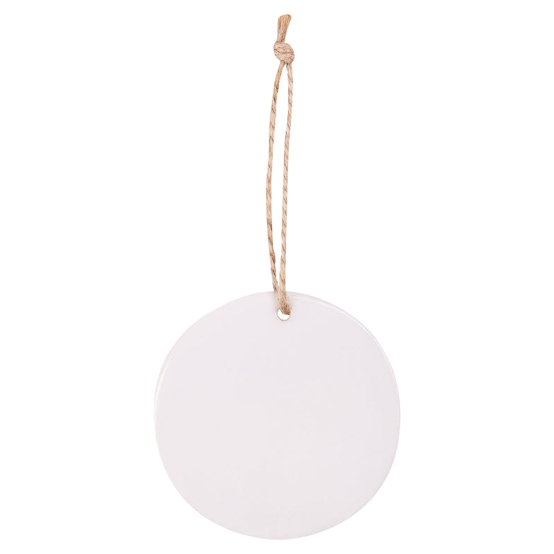 Zart Ceramic Round Shapes Pack of 10 Decorate-Your-Own Ornaments with Hanger-2