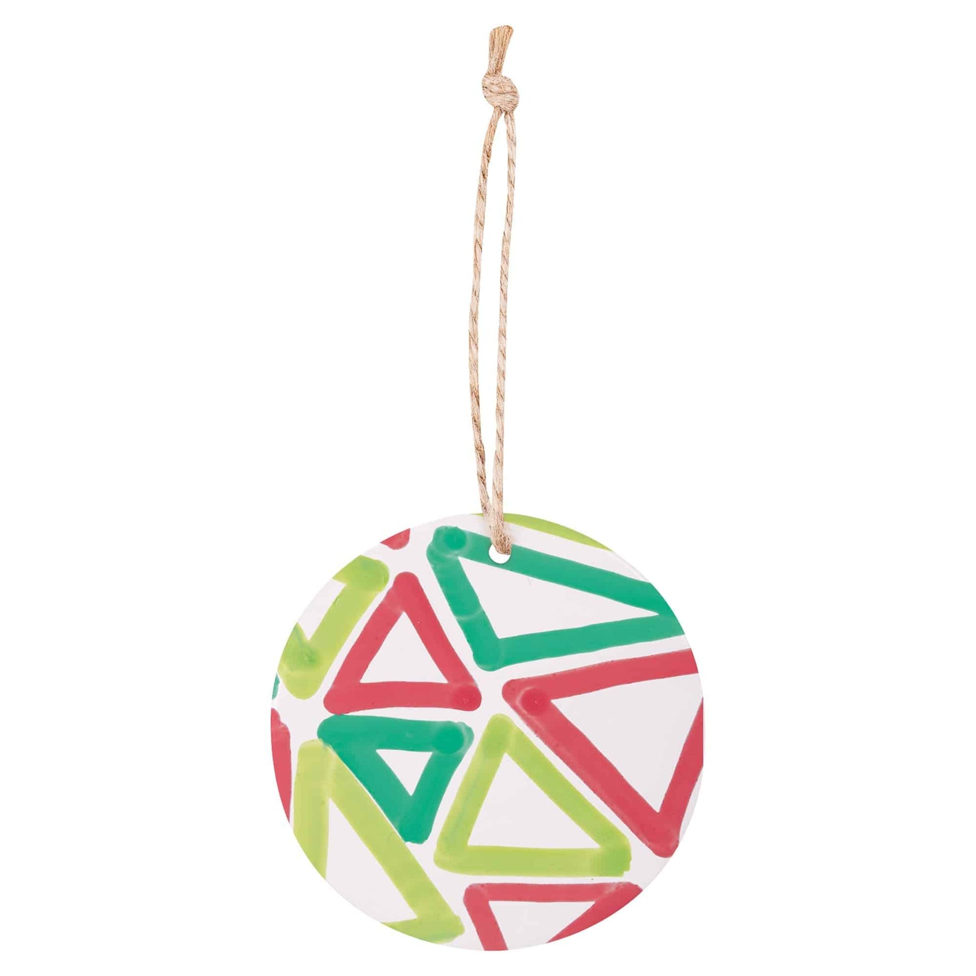 Zart Ceramic Round Shapes Pack of 10 Decorate-Your-Own Ornaments with Hanger-3