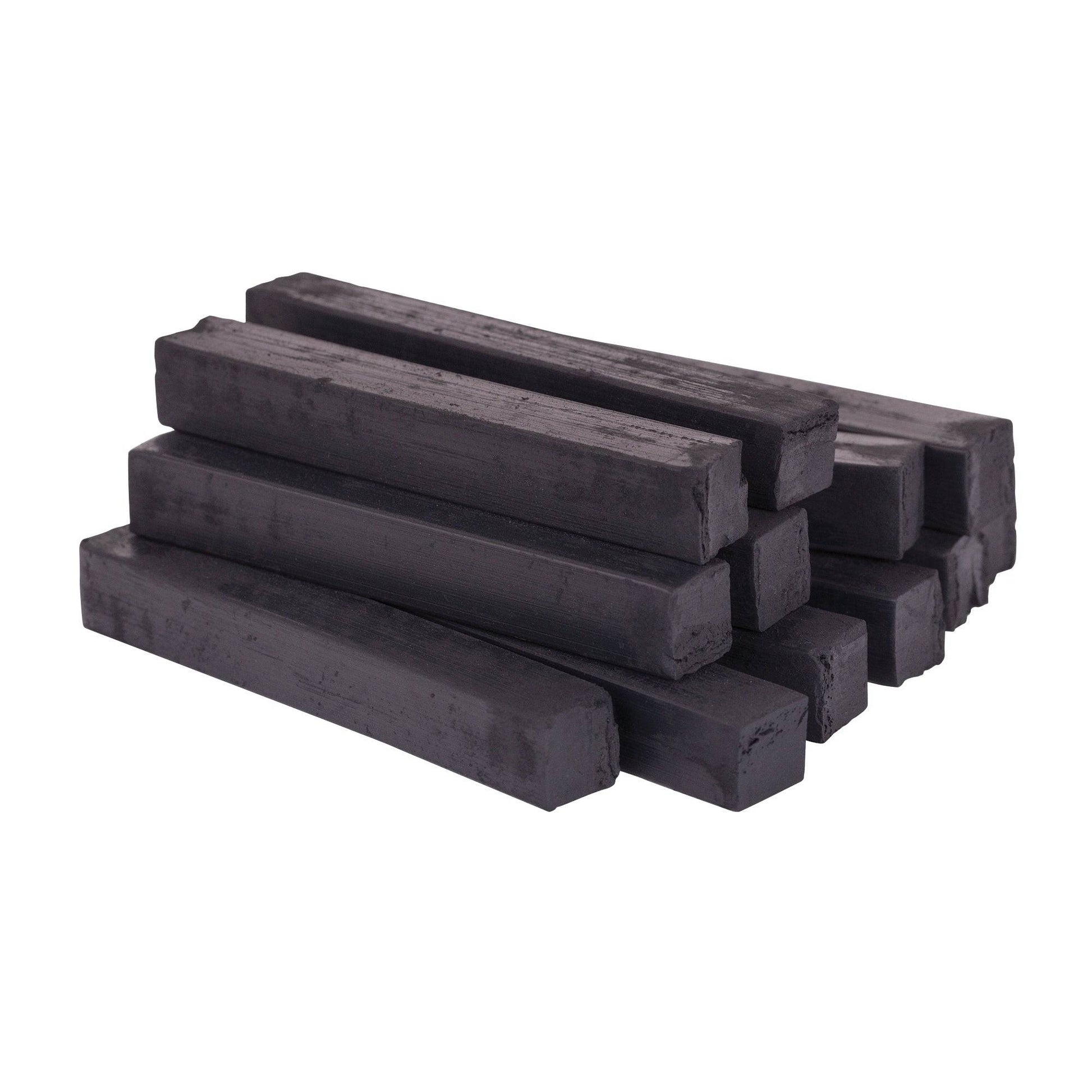 Zart Compressed Charcoal Sticks Black Pack of 12 Low Flake-2