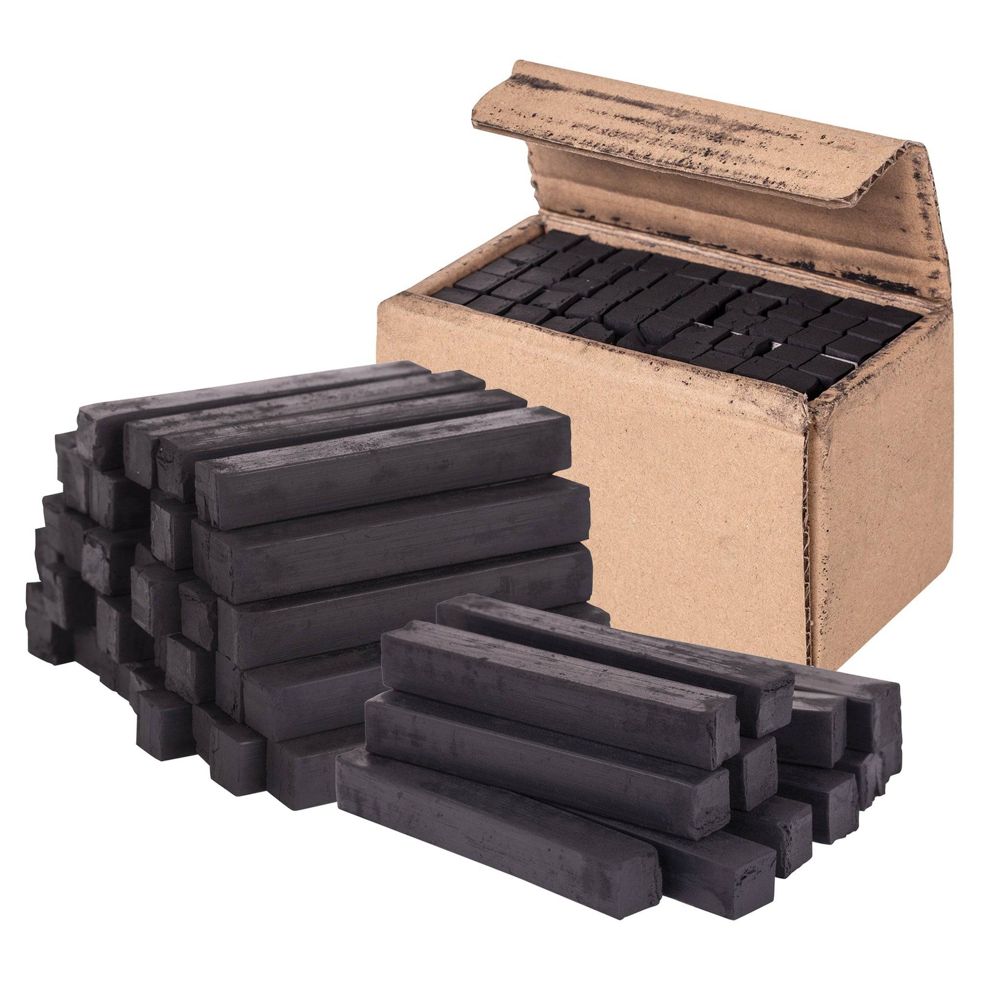 Zart Compressed Charcoal Sticks Black Pack of 12 Low Flake-1