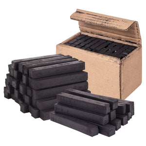 Zart Compressed Charcoal Sticks Black Pack of 12 Low Flake