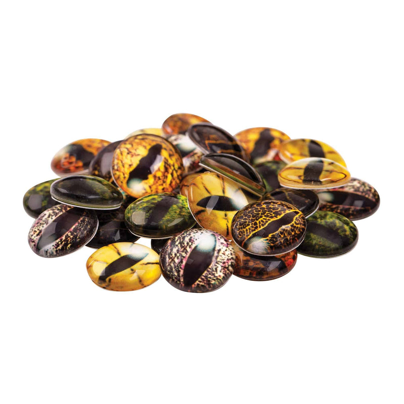 Reptile Eyes 15mm Pack of 30 Glass Domed Cabochon Snake Eyes-2