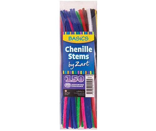 Basics Chenille Stems Coloured 30cm Pack of 150 Twelve Colours in a Tub-2