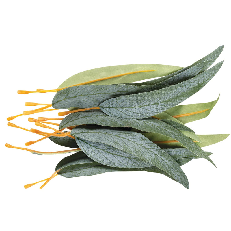 Zart Gum Leaves Pack of 50 Fabric Eucalyptus Leaves with Plastic Stems-1