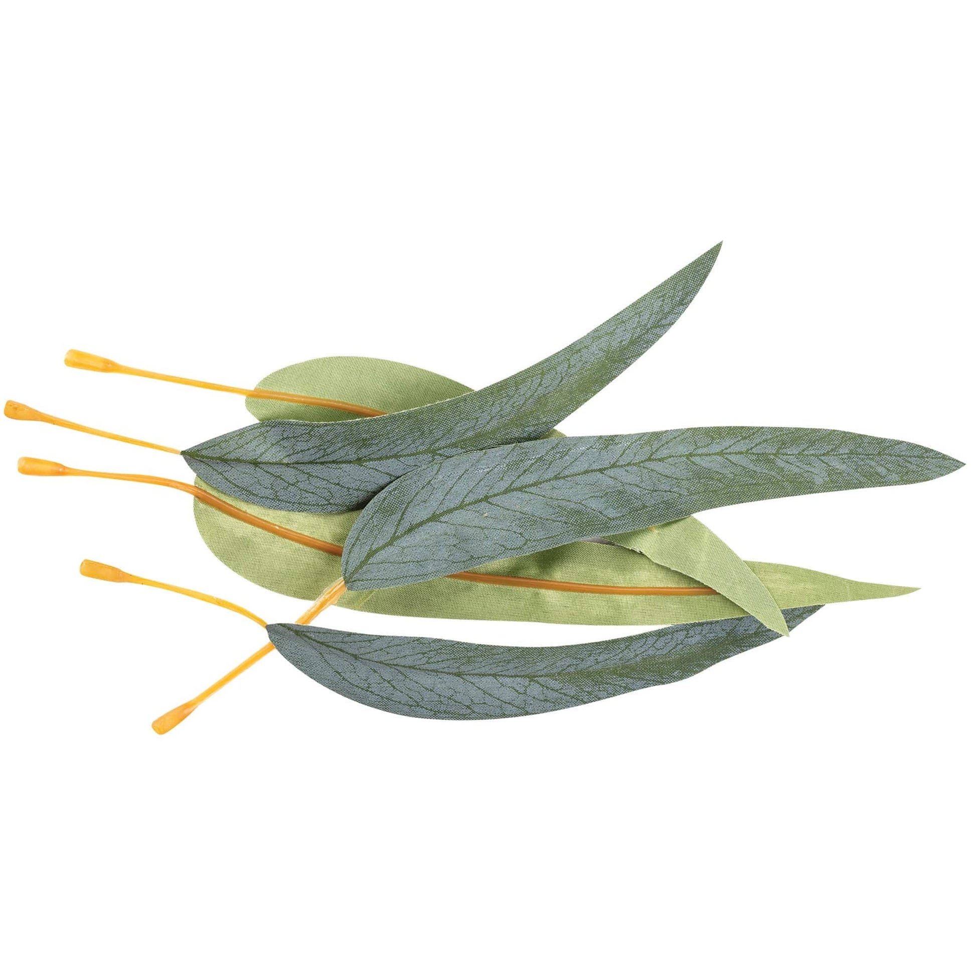Zart Gum Leaves Pack of 50 Fabric Eucalyptus Leaves with Plastic Stems-2