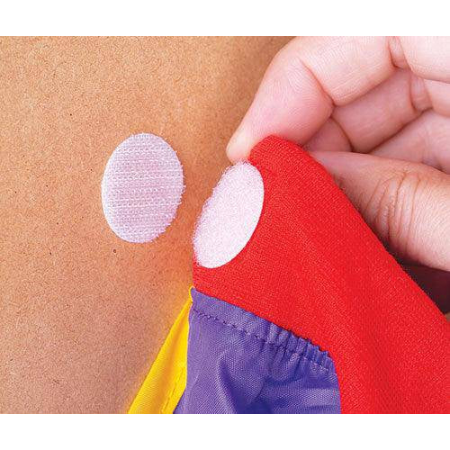 Hook fastener dot attached to fabric