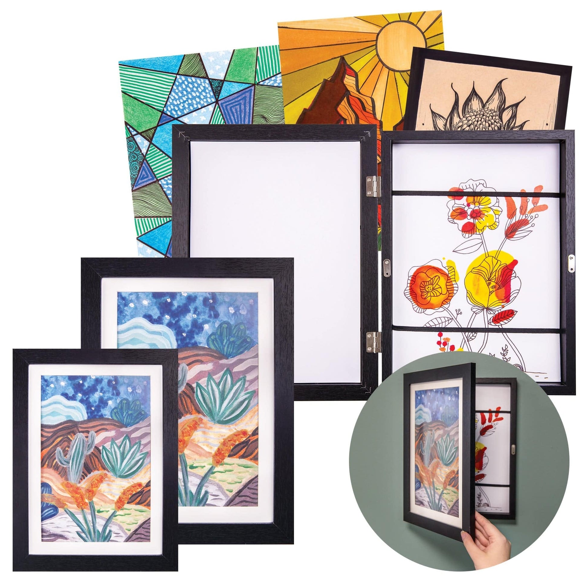 Zart Display and Store Snap Frame A4 Black Holds 50 Extra Sheets-1