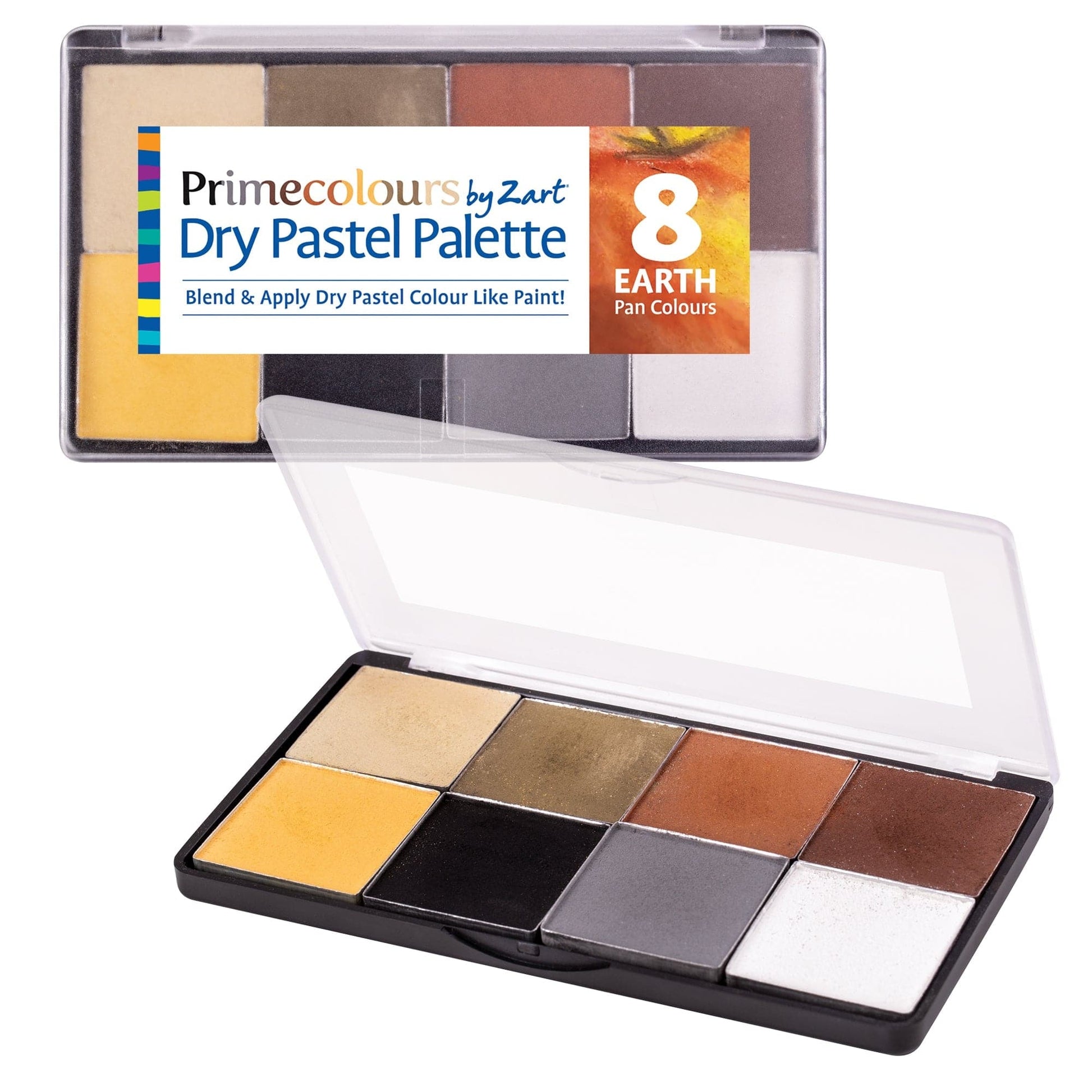 Zart Pastel Palettes Earth Tones 8 Pan Colours in One Case-1