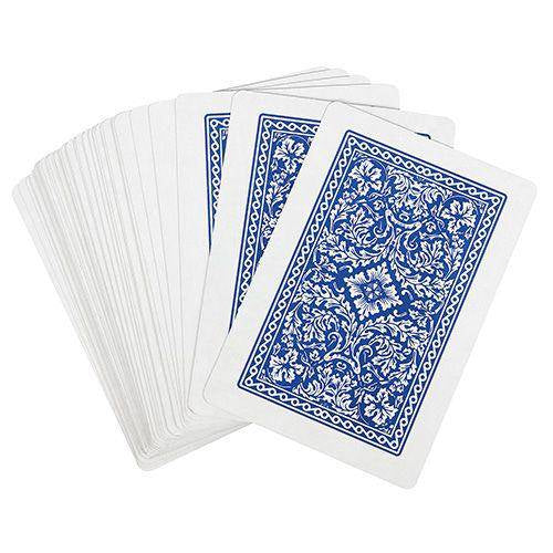 Jumbo playing cards showing the blue card backs