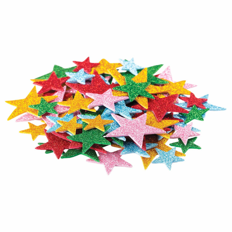 Zart EVA Adhesive Glitter Stars Pack of 144 Peel and Stick Foam Stars-2