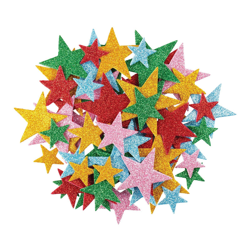 Zart EVA Adhesive Glitter Stars Pack of 144 Peel and Stick Foam Stars-1