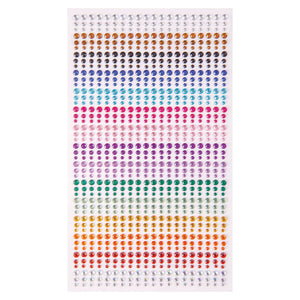 Adhesive Gem Stones Pack of 900 Fifteen Colours 3mm 4mm and 5mm