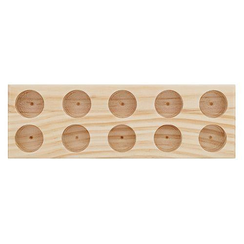 Zart wooden glue stick holder from the front with ten round holes