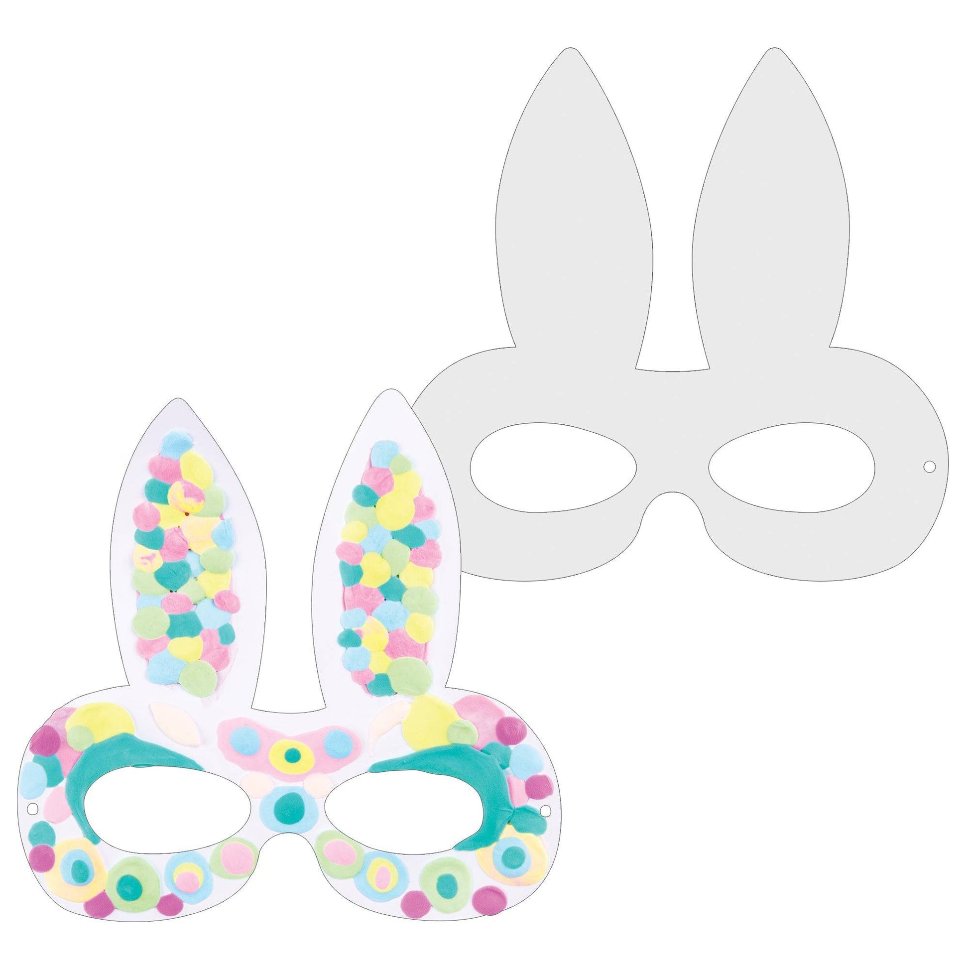 Cardboard Easter Bunny Mask Pack of 30 15 x 14.5cm Elastic Included-1