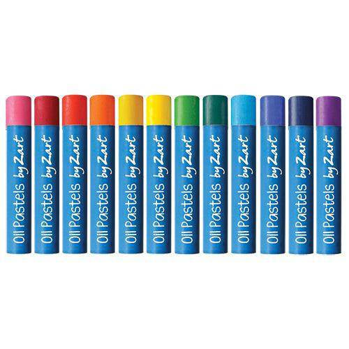 Single row of Zart Basics large oil pastels in cool and warm colours
