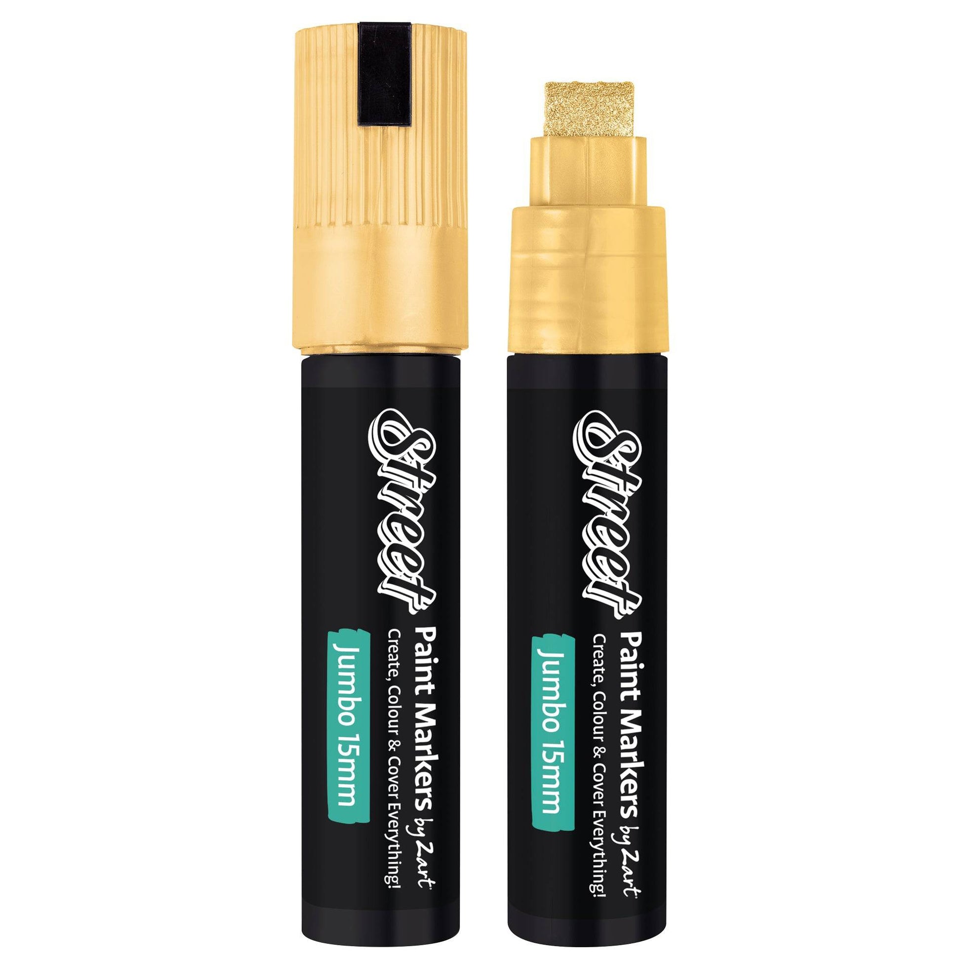 Zart Street Paint Marker Jumbo 15mm Gold and Silver Box of 6 Three of Each-3