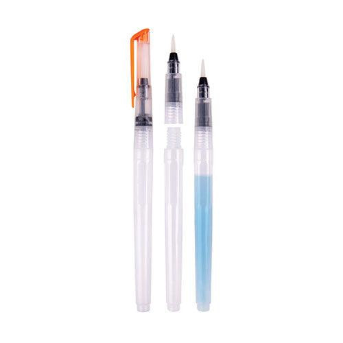 Three Zart aqua brushes with clear water barrels