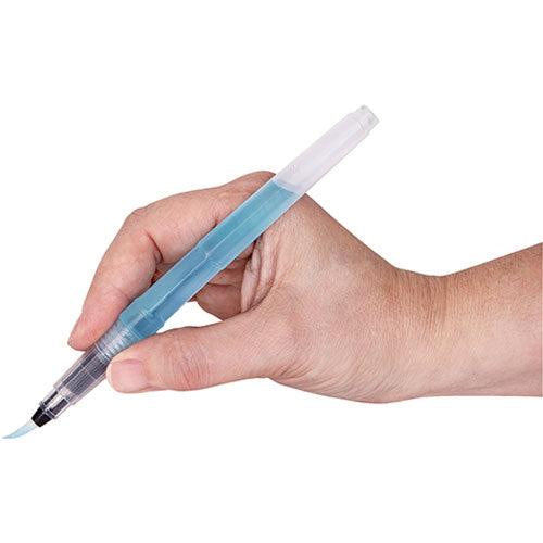 Hand holding a Zart aqua brush