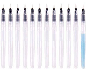 Zart Water Brush Refillable Medium Pack of 12 Taklon No Valve