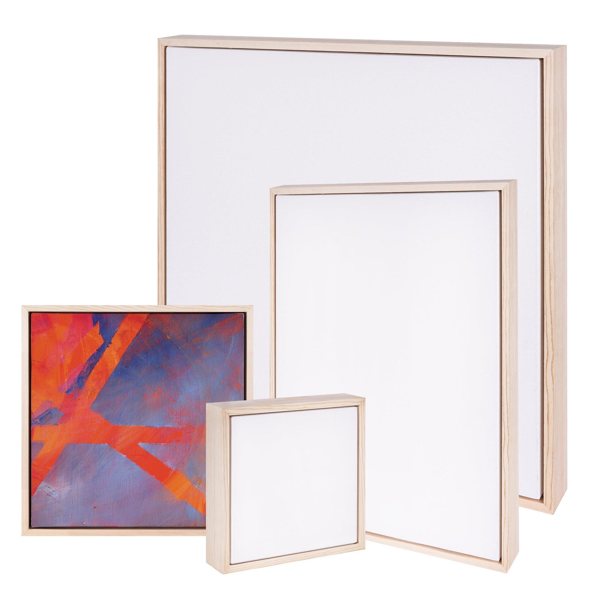 Zart Floating Wooden Box Canvas 30.5 x 30.5cm-3