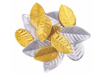 Zart Mini Craft Leaves Metallic Pack of 60 Gold and Silver Stiff Synthetic Fabric-5