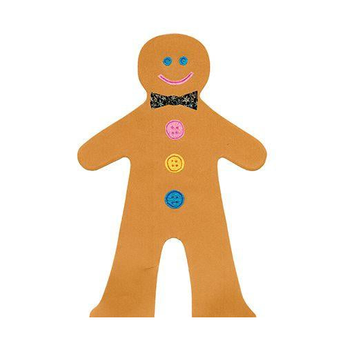 Paper doll shape decorated as a gingerbread person