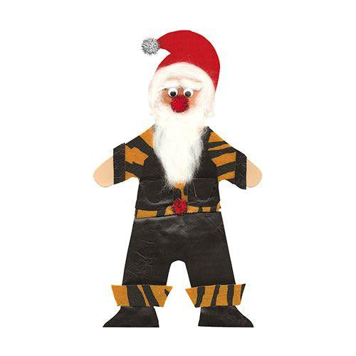 Paper doll shape decorated as Santa
