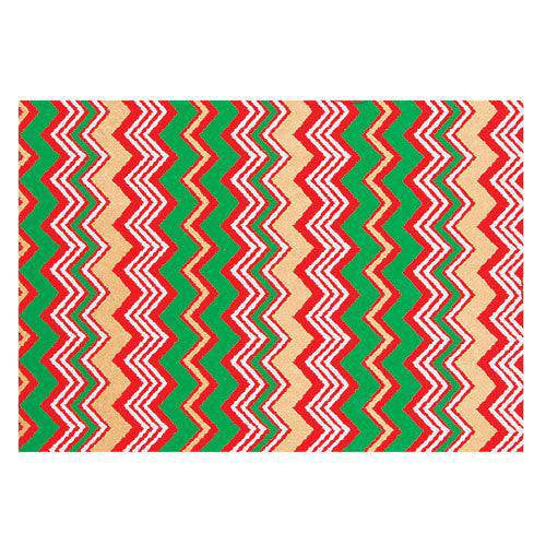 Close-up of red and green zigzag Christmas handmade paper