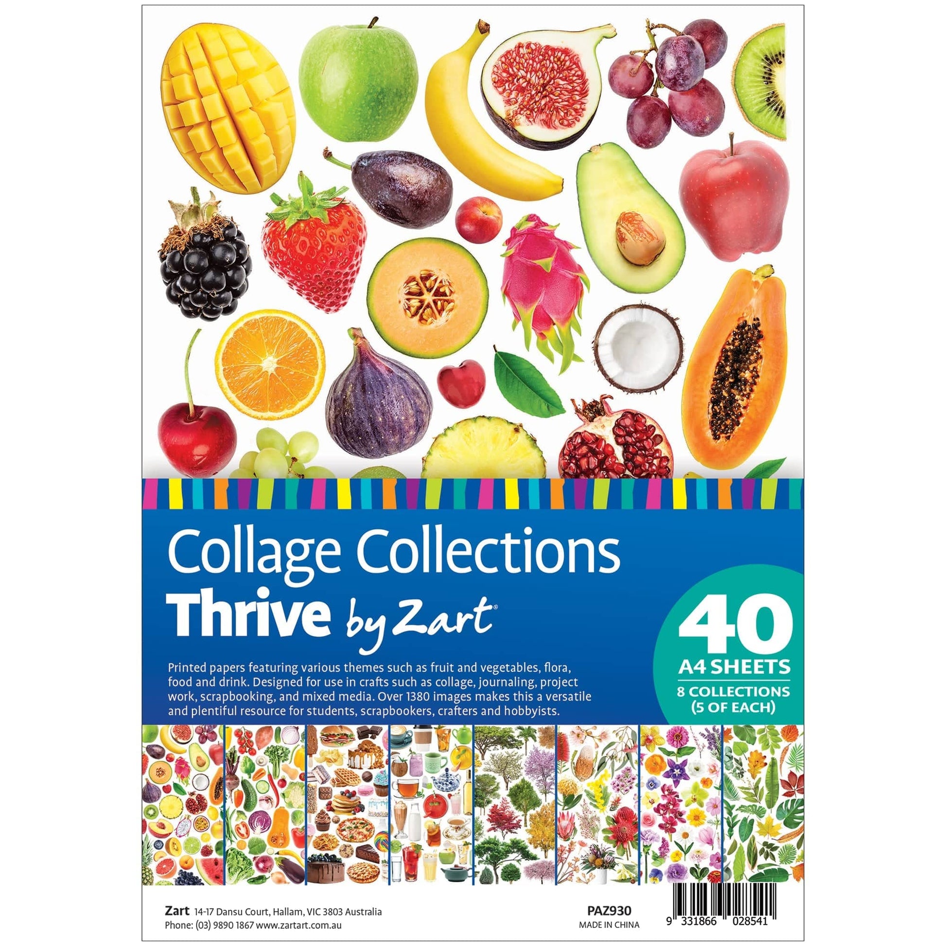 Zart Collage Collections Thrive Pack of 40 Printed Cut-Out Papers-4