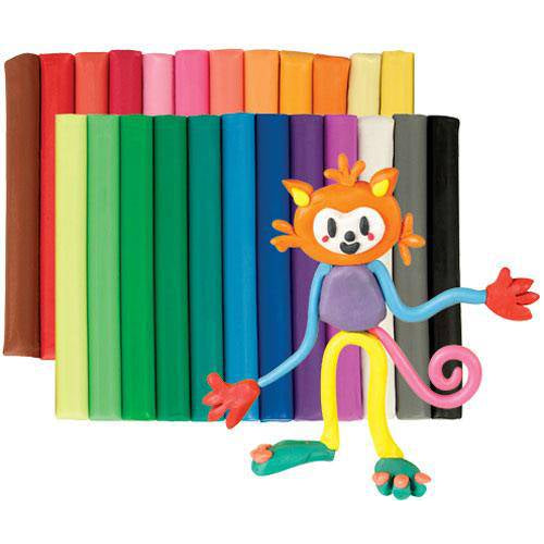 Zart Basics PlastiPlay sticks in assorted colours beside a modelled figure