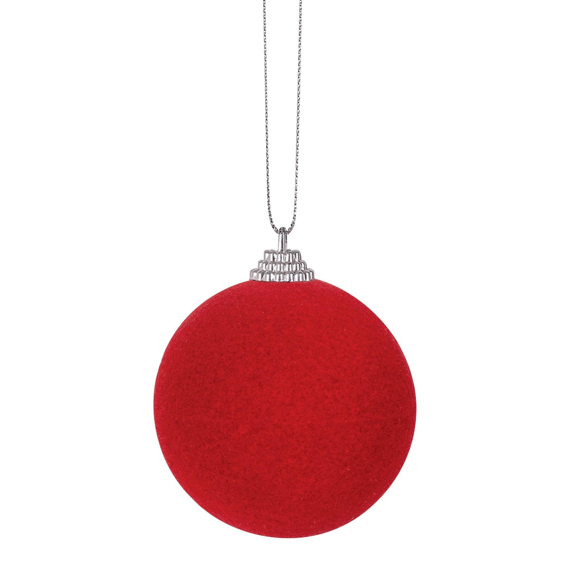 Zart Flocked Baubles 6cm Pack of 10 Soft Velvety Texture for Decorating-3
