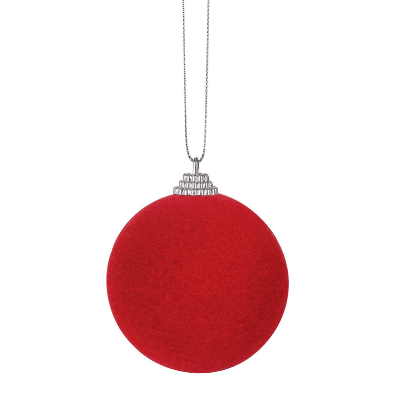 Zart Flocked Baubles 6cm Pack of 10 Soft Velvety Texture for Decorating-3