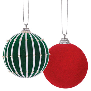 Zart Flocked Baubles 6cm Pack of 10 Soft Velvety Texture for Decorating