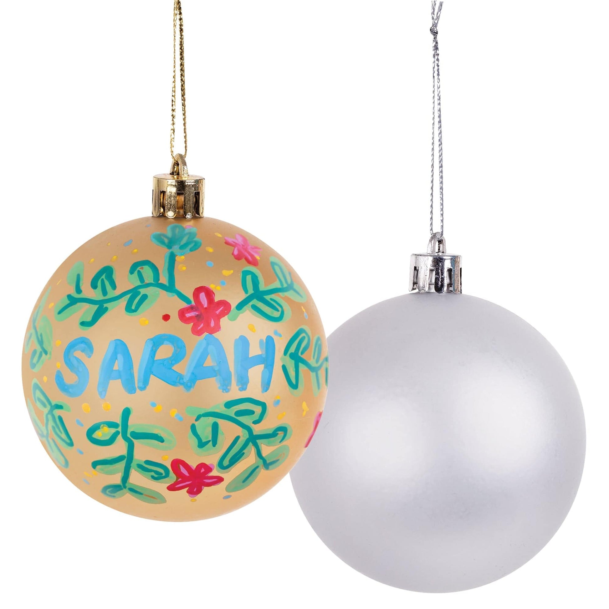 Zart Gold and Silver Baubles Pack of 10 Pre-Finished Metallic Craft Baubles-1