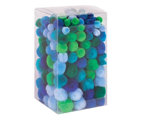 Pom Poms Assorted Cool Colours Pack of 300 12mm 18mm 25mm Nine Colours-2
