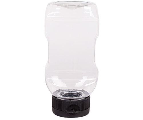 Zart Upside Down Squeeze Bottle with Non Drip Valve Pack of 3 Clear Refillable-2