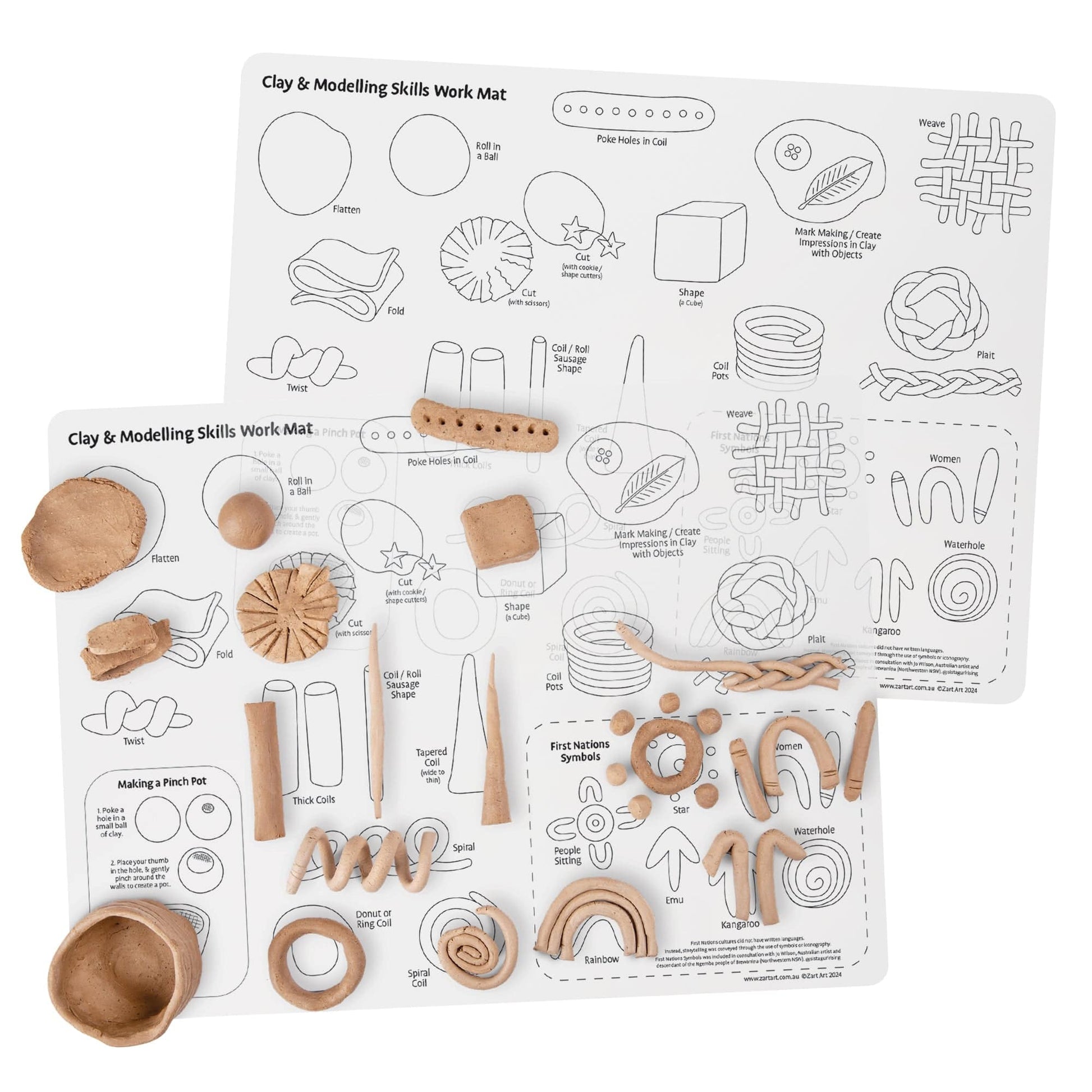 Zart Clay and Modelling Skills Mat Silicone with First Nations Symbols by Jo Wilson-3