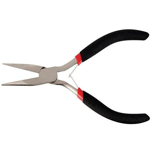 Jewellery pliers with a pointed nose and black handles