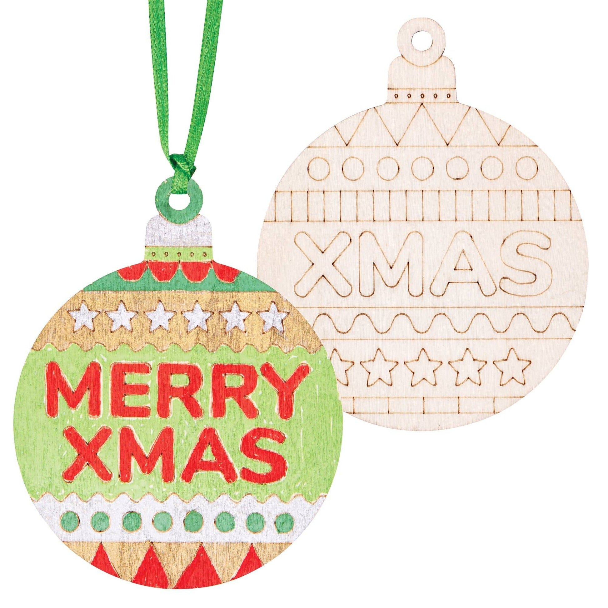 Zart ColourMe Wooden Christmas Baubles Pack of 20-1